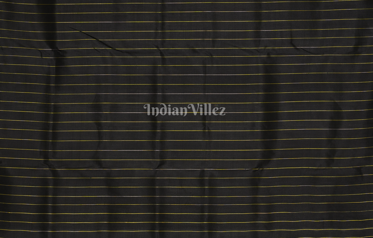 Black Odia Barnamala Contemporary Designer Silk Saree with Tribal Anchal