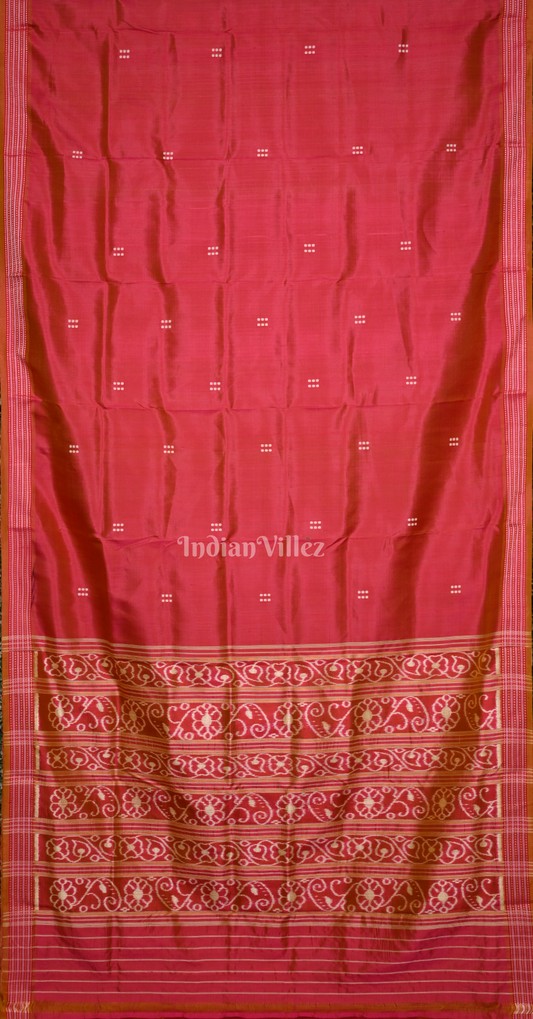 Pink Butti Design Odisha Ikat Designer Contemporary Silk Saree