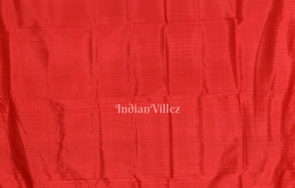 Sea Green Red Tarabali Odisha Ikat Contemporary Designer Silk Saree 