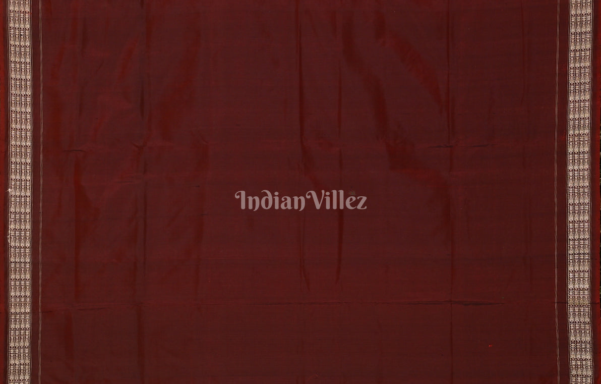 Maroon Tribal Theme Odisha Ikat Sambalpuri Silk Saree