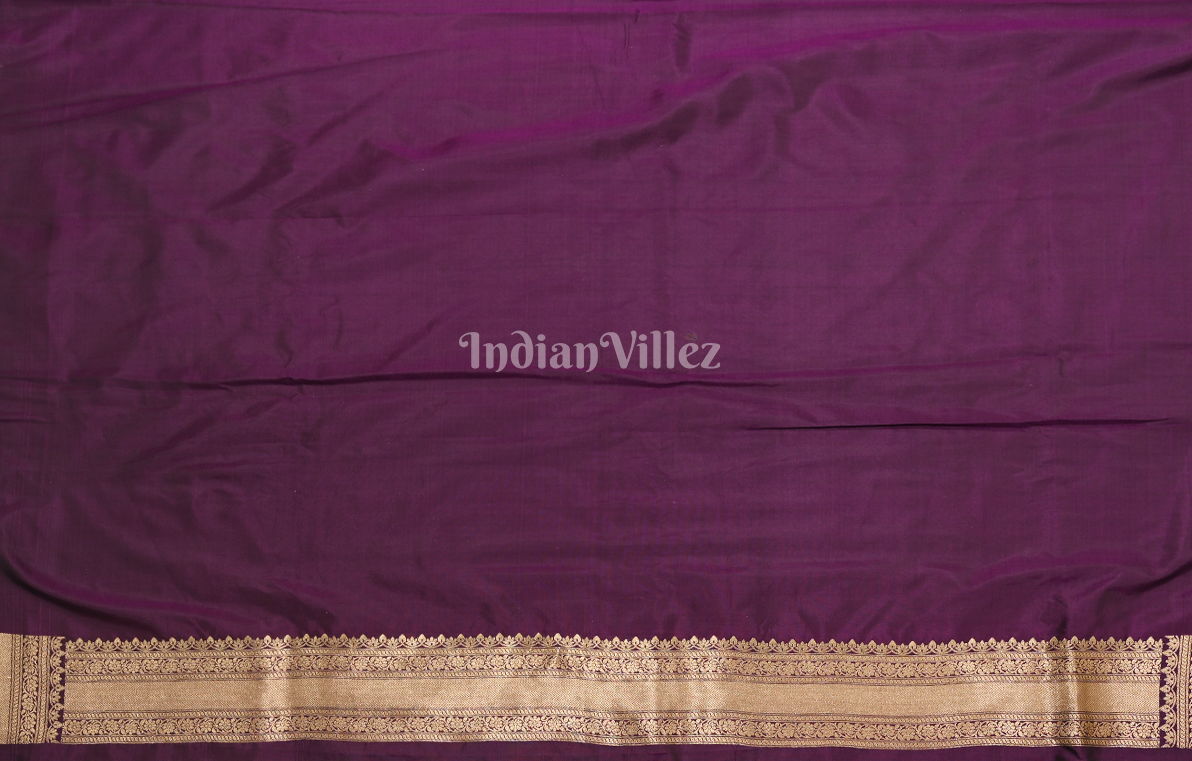  Exclusive Bridal Purple Pure Katan Banarasi Silk Saree 