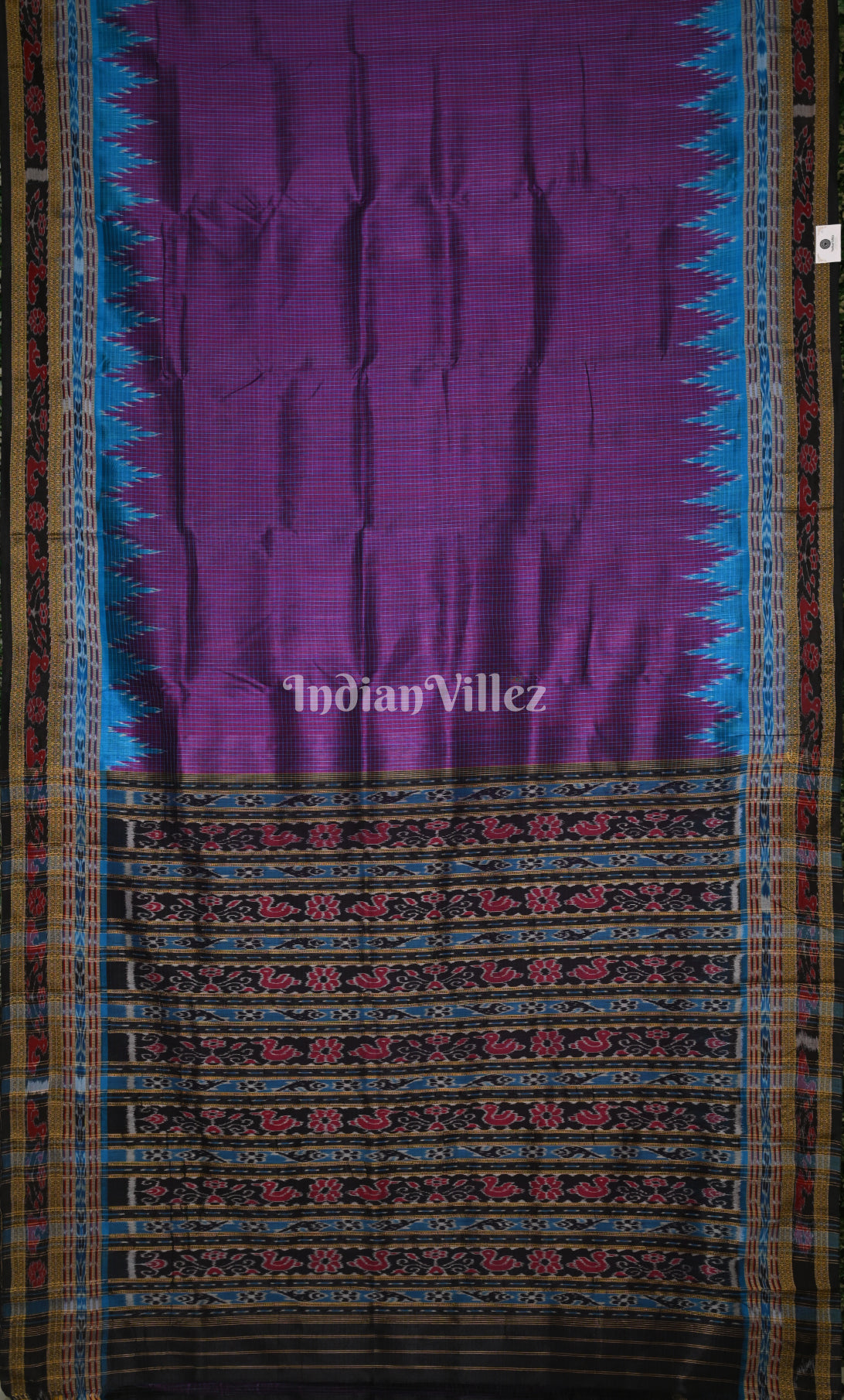 Purple Blue  Sachipar Odisha Ikat Khandua Silk Saree 