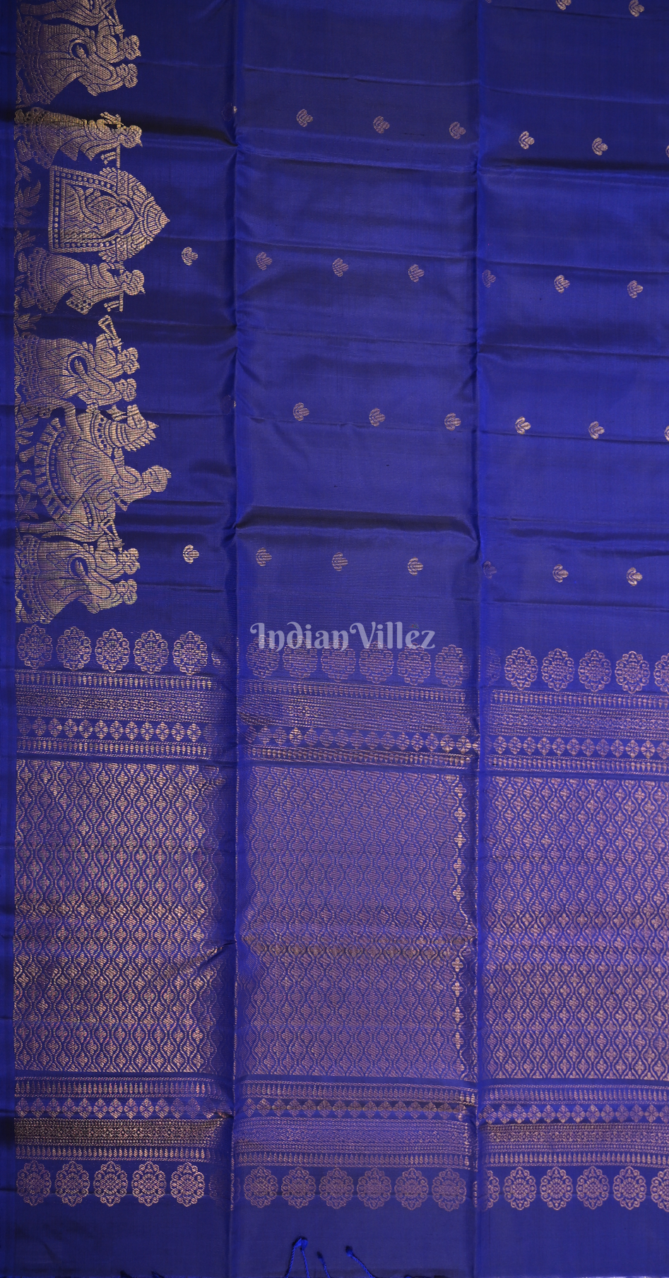 Royal Blue Pure Kanjivaram Soft Silk Saree with Doli Barat Border