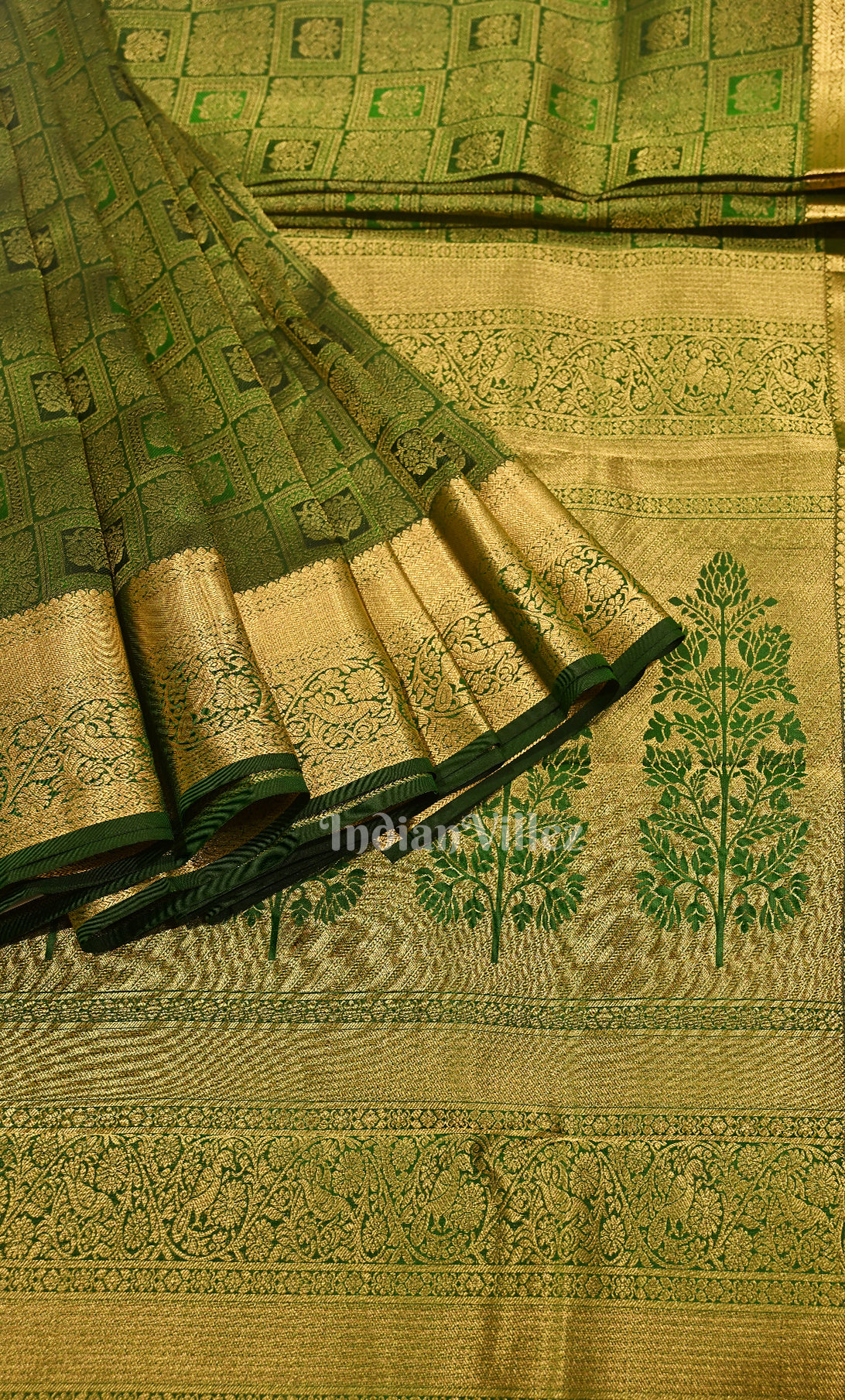 Bottle Green  Brocade Pure Kanjivaram Silk Saree 