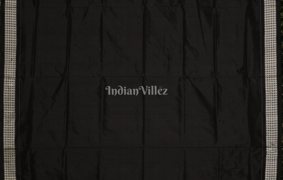 Black Red Utkal Laxmi Odisha Ikat Sambalpuri Silk Saree
