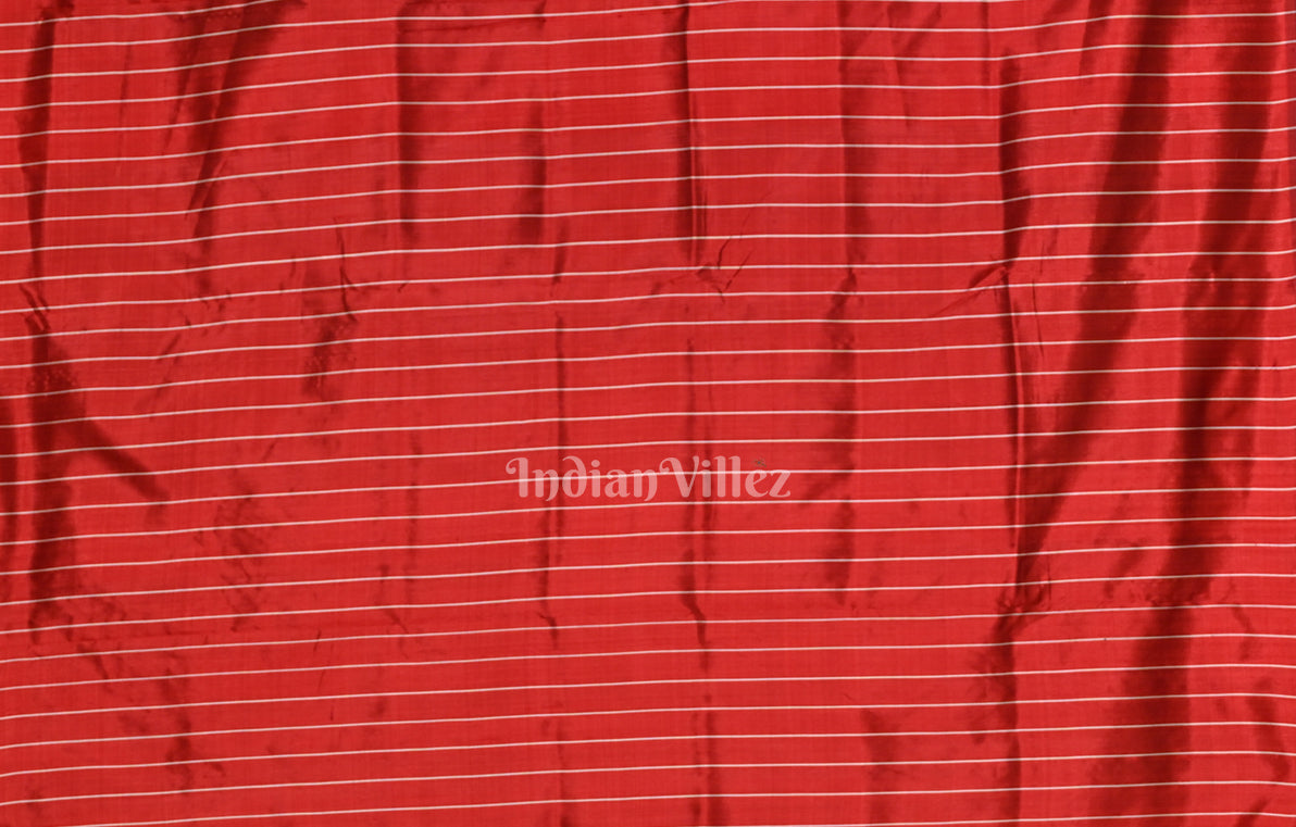 Red Sankha Motif Odisha Ikat Contemporary Designer Silk Saree