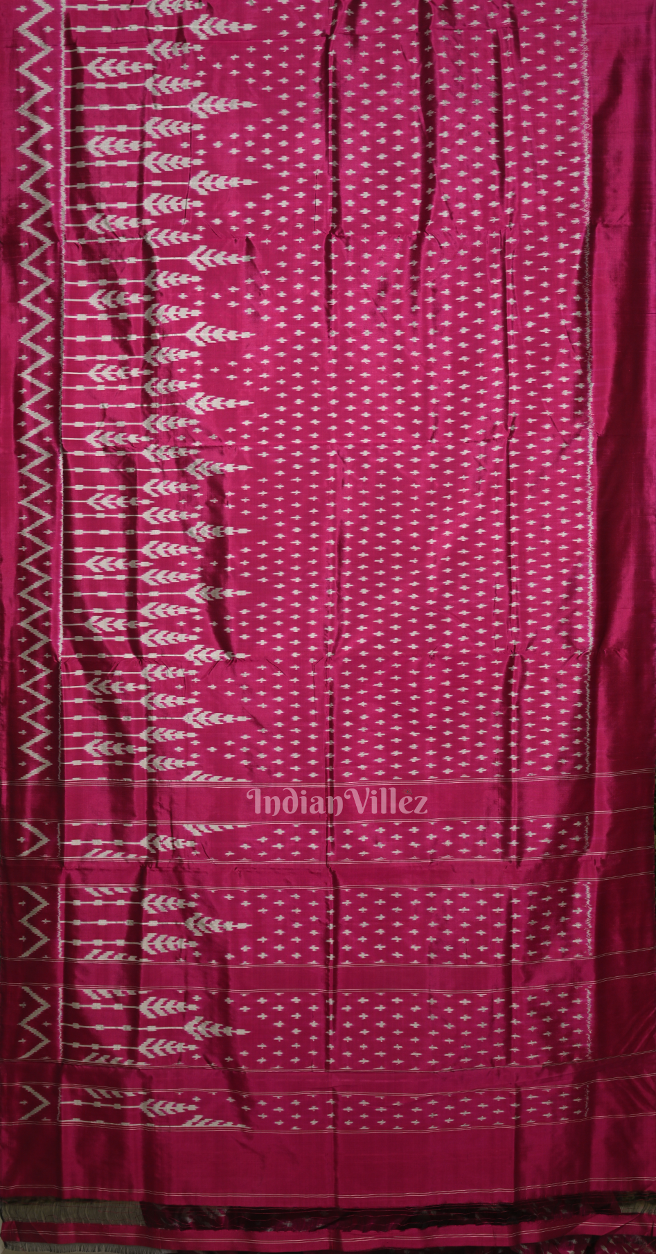 Magenta Pink Pochampally Ikat Silk Saree
