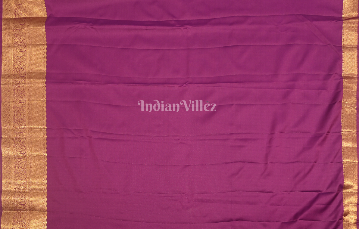 Exclusive Bridal Purple Floral Pure Brocade Kanjivaram Silk Saree 