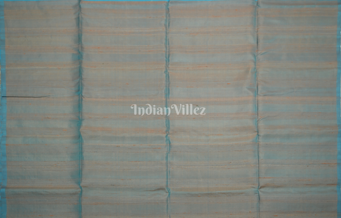 Sky Blue Grey Gopalpur Tussar Silk Saree