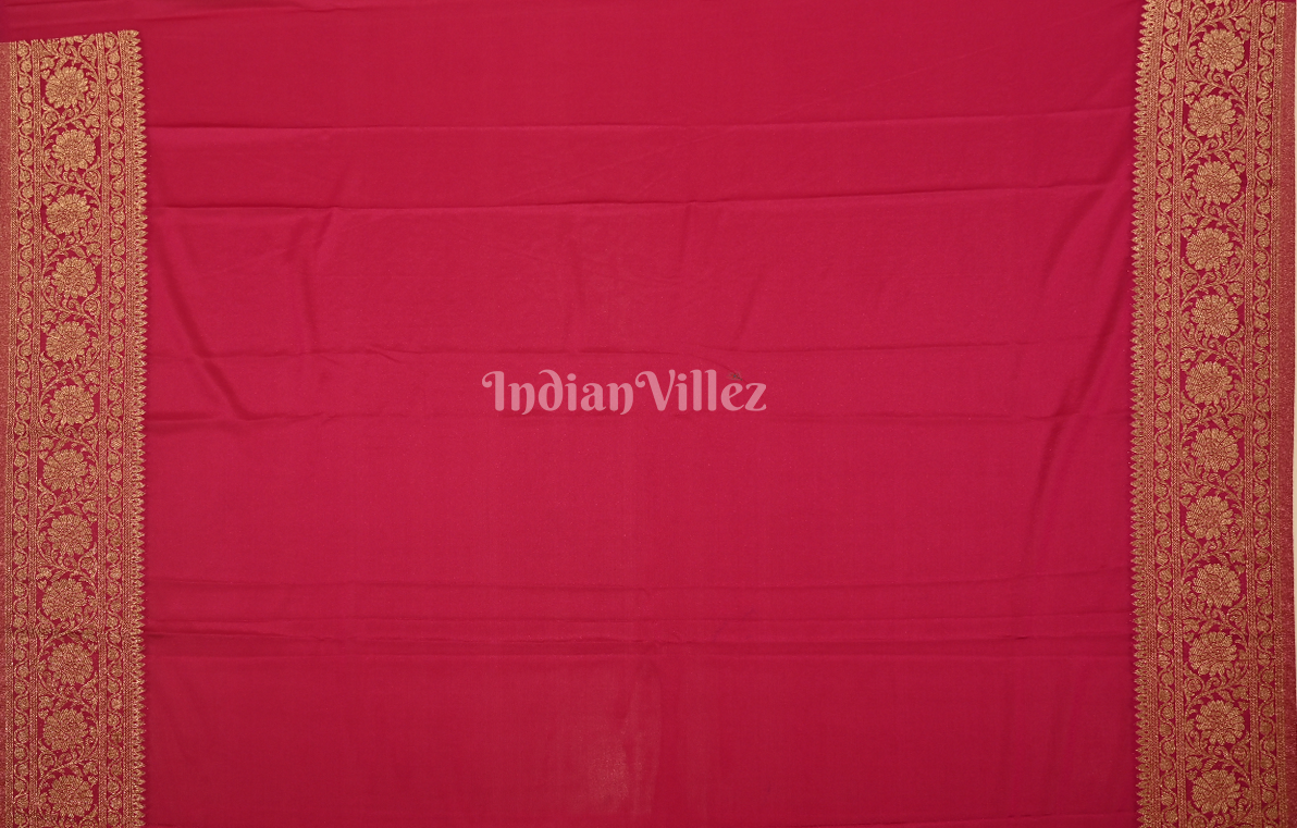 Red Golden Georgette Kanjivaram Saree