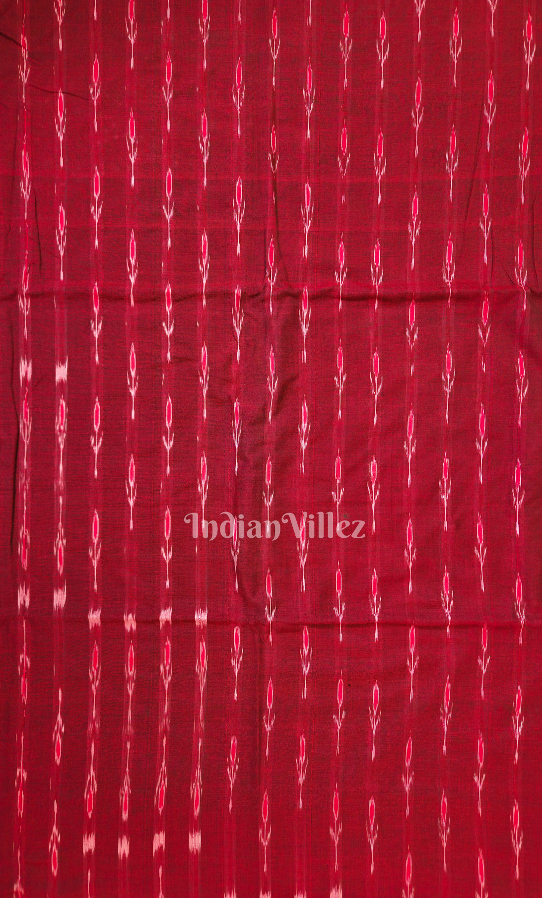 Maroon Mayur Chandrika Sambalpuri Ikat Cotton Fabric 
