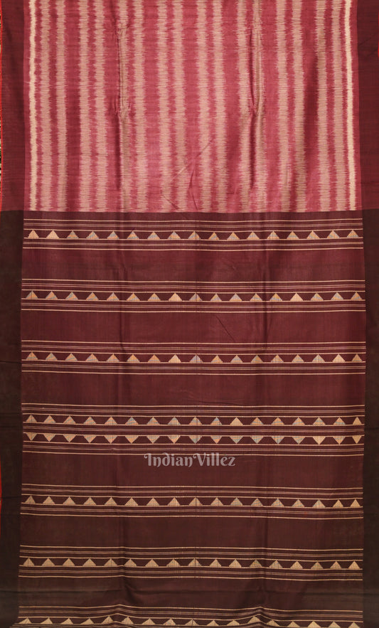 Maroon Coffee Gopalpur Tussar Silk Saree
