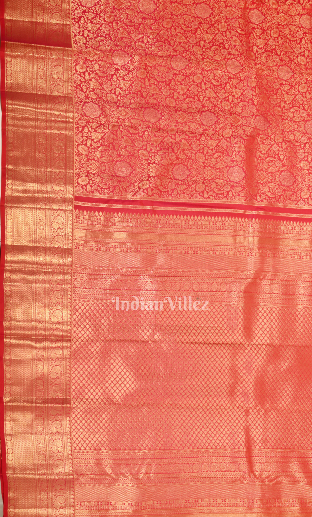 Luxurious Red Brocade Pure Kanjivaram Silk Saree
