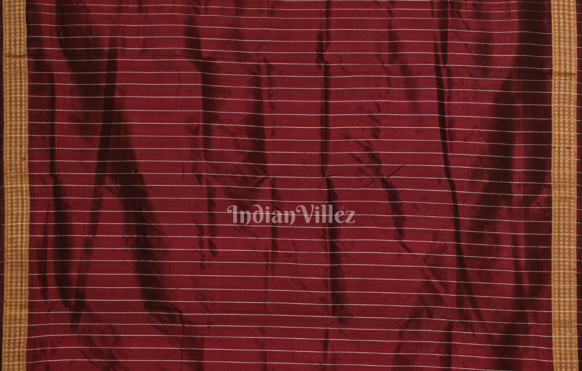 Coffee Odisha Ikat Sambalpuri Silk Saree