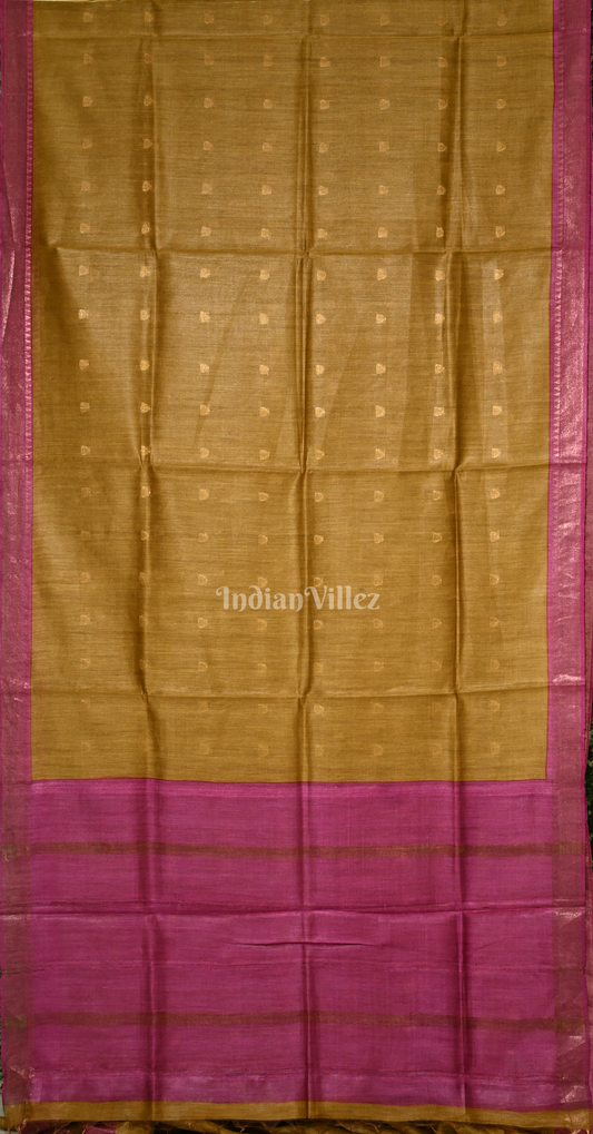 Mehendi Green Magenta Pink Pure Kanjivaram Soft Silk Saree