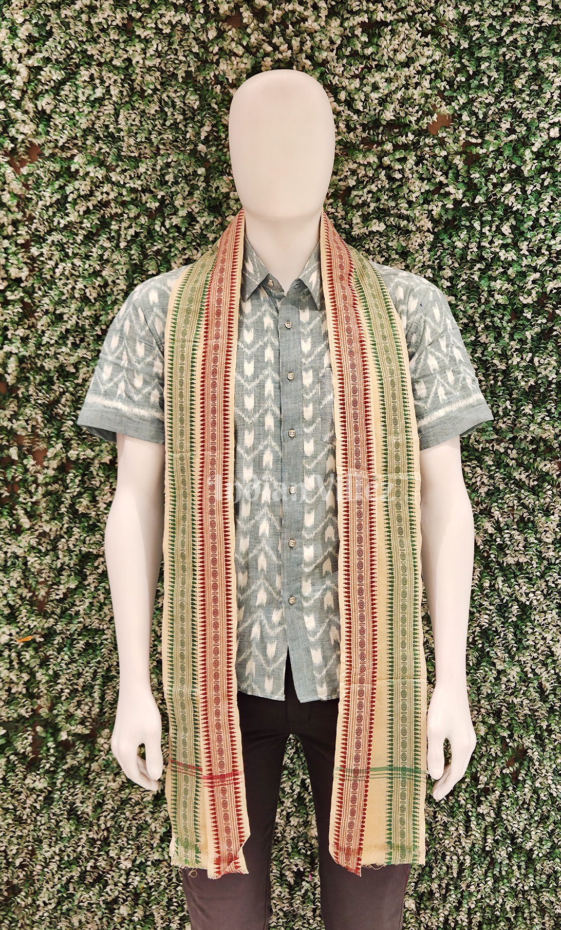 Premium Off White Handwoven Cotton Uttariya for Men 