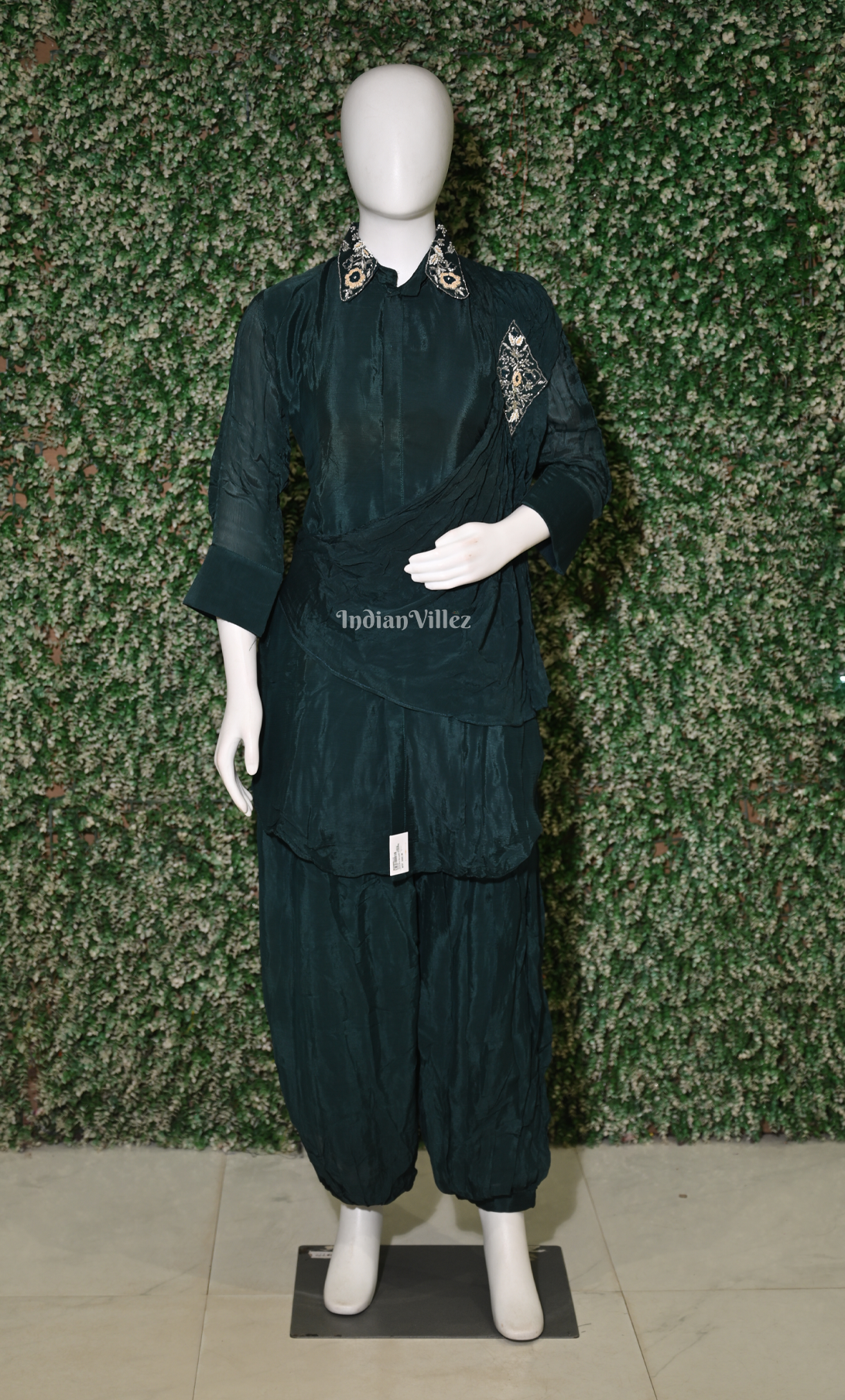 Designer Cyan Green  Kurta & Dhoti Set-(Co-Ords Set)