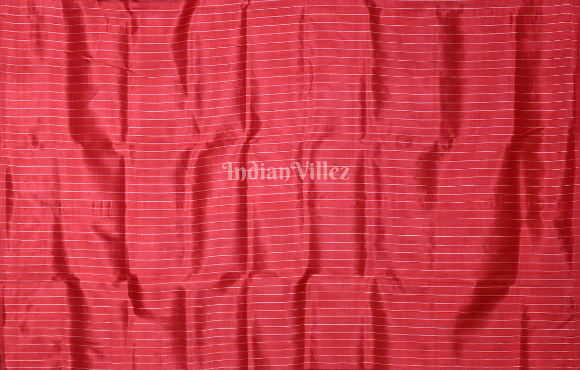 Wine Red Odisha Ikat Contemporary Designer Saree with Elephant Anchal