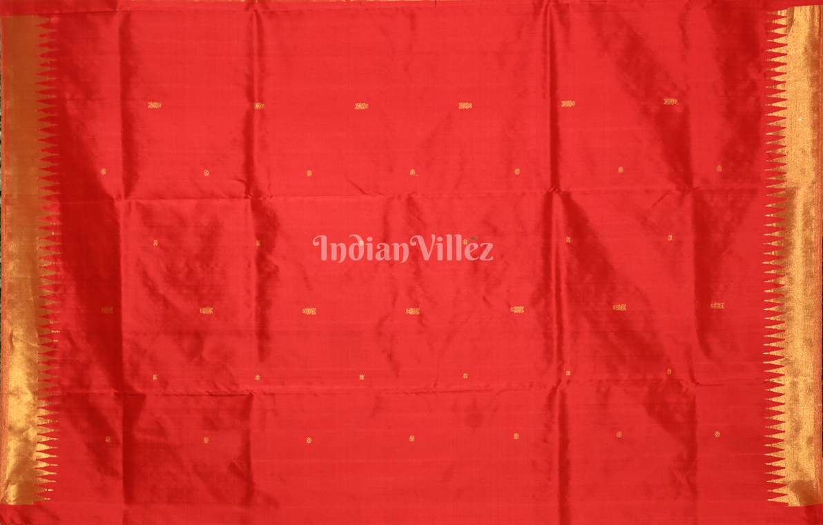 Golden Black Red Half Tissue Sambalpuri Silk Saree with Doli Barat Anchal 