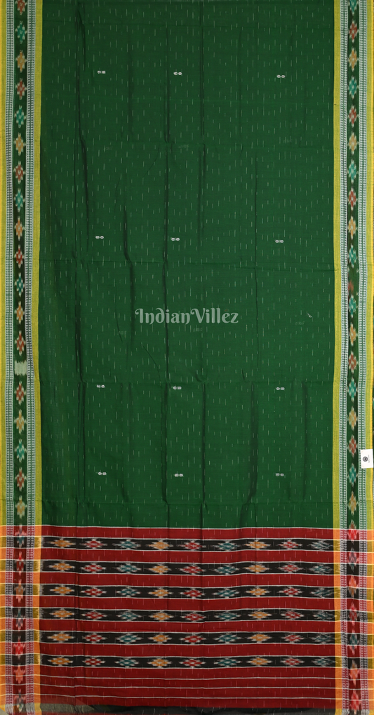 Green Maroon Maniabandha Cotton Saree