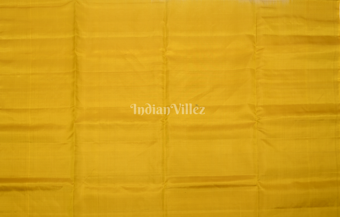 Beige Mustard Yellow Zari Pure Kanjivaram Soft Silk Saree 