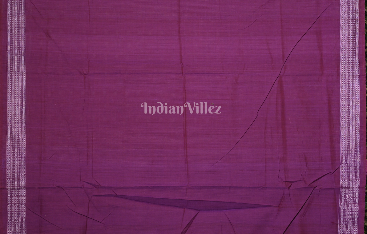 Maroon Red Telia Rumal Odisha Ikat Sambalpuri Cotton Saree 