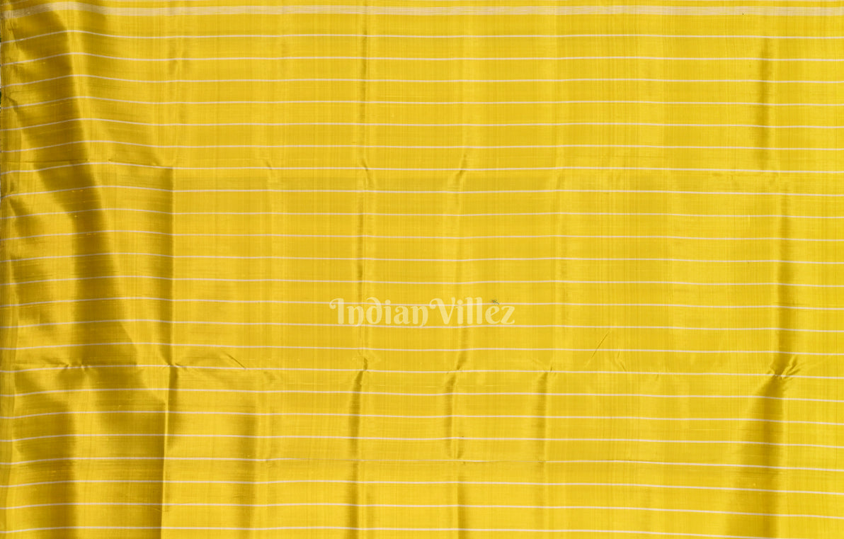 Rani Pink Yellow Odisha Ikat Contemporary Designer Silk Saree