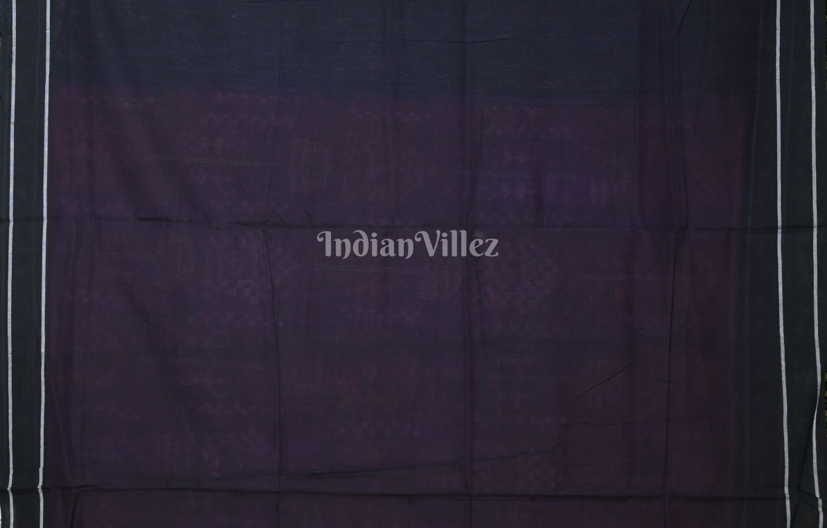 Pink Black Tribal Theme Odisha Ikat Sambalpuri Cotton Saree