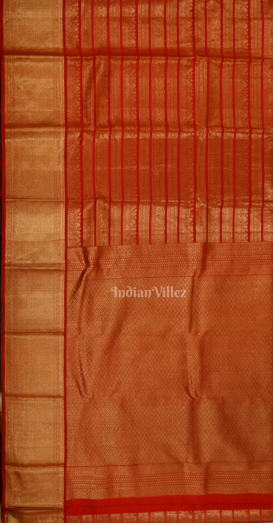 Exclusive Red Golden Stripe Pure Kanjivaram Tissue Silk Saree 