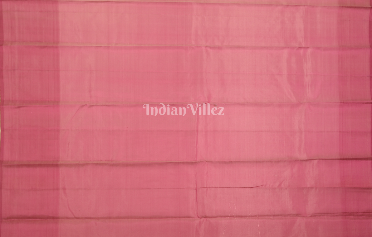 Off white Pink Butta Design Brocade Pure Kanjivaram Silk Saree 