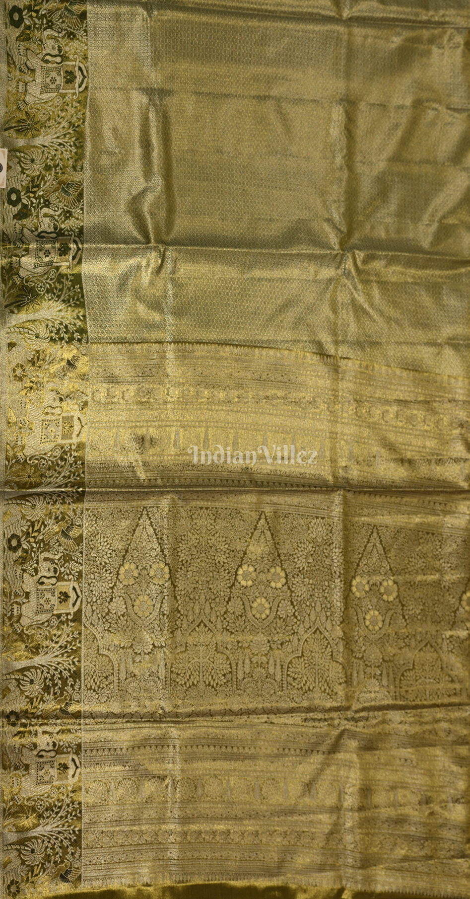 Exclusive Olive Green Brocade Pure Kanjivaram Tissue Silk Saree