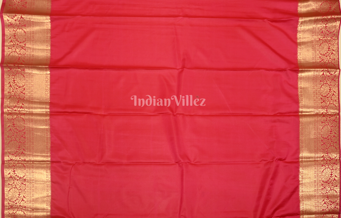Exclusive Red  Elephant & Temple Motif Floral Pure Brocade Kanjivaram Silk Saree 