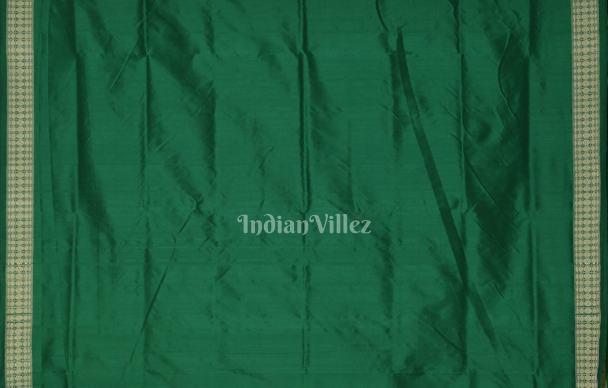 Grey Green Dolabedi Odisha Ikat Bomkai Sambalpuri Ikat Silk Saree