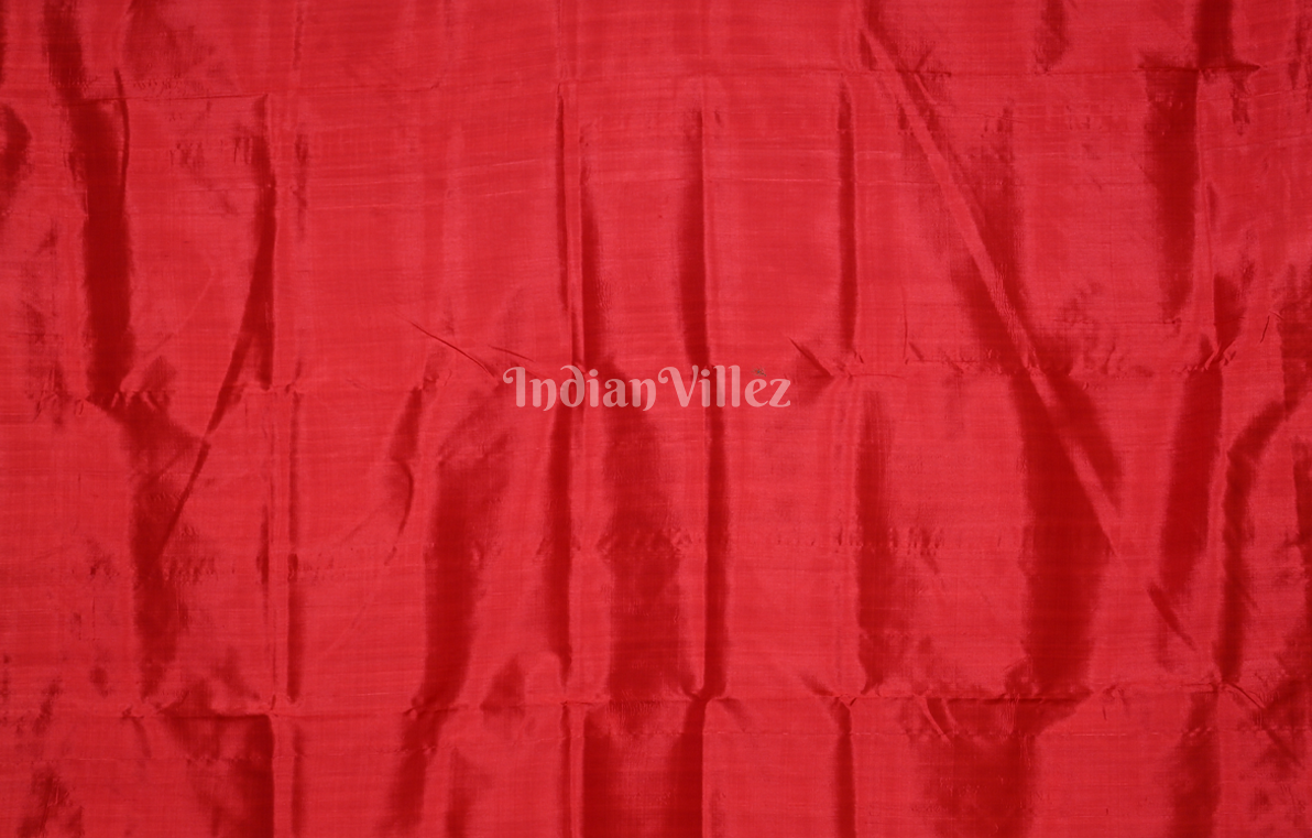 Rust Orange Red Pasapali Odisha Ikat Contemporary Designer Silk Saree 