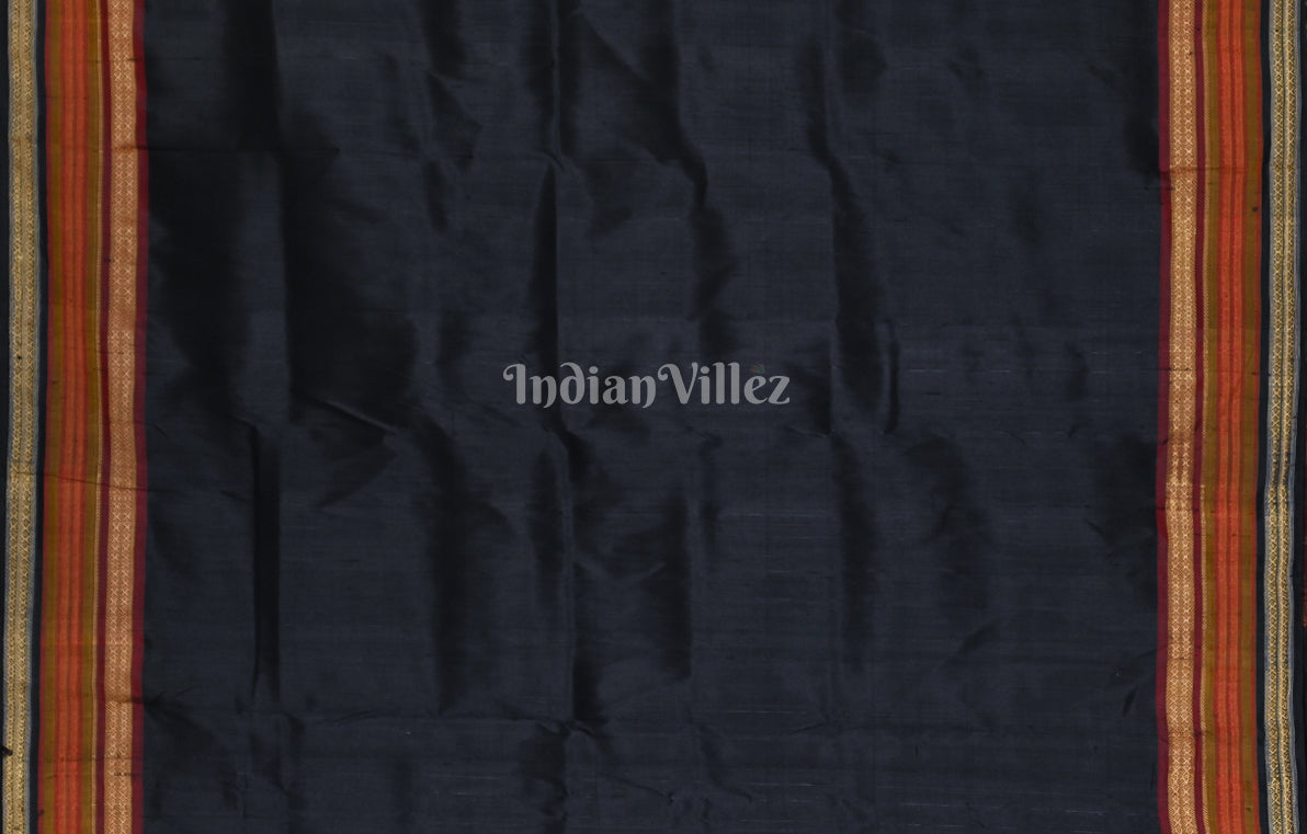 Blue Buti Design Kathiphera Odisha Ikat Khandua Silk Saree