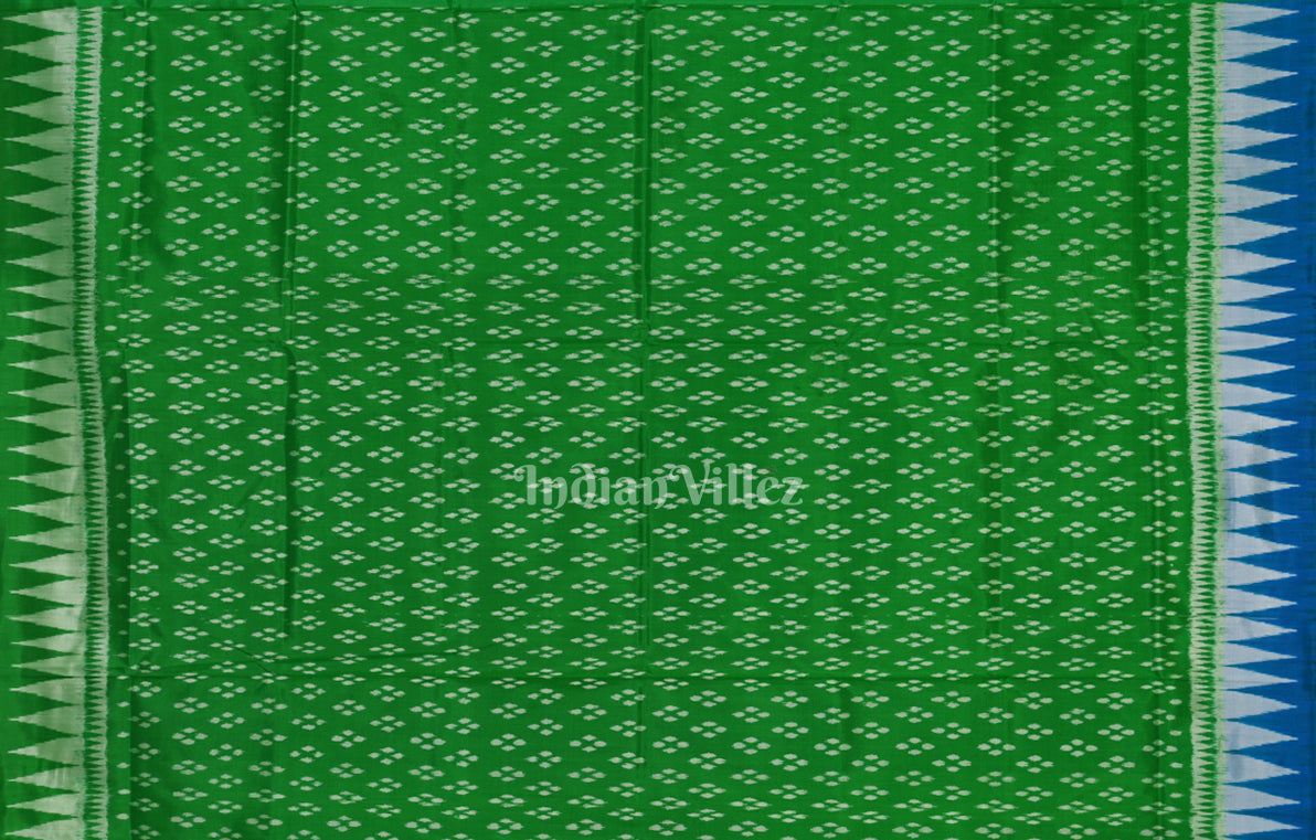 Bottle Green Tribal Theme  Odisha Ikat Sambalpuri Silk Saree