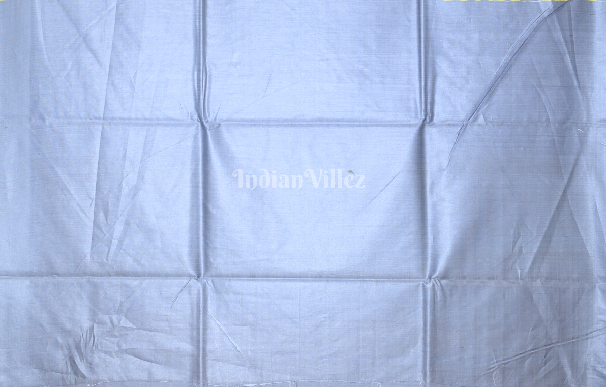 Yellow Light Blue Fine Gopalpur Tussar Silk Saree 