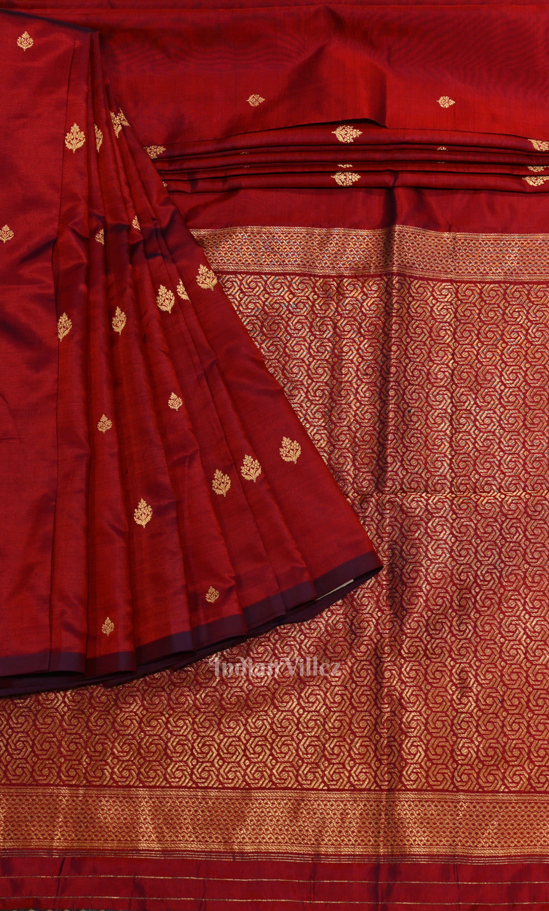 Elegant Maroon Pure Katan Silk Banarasi Saree