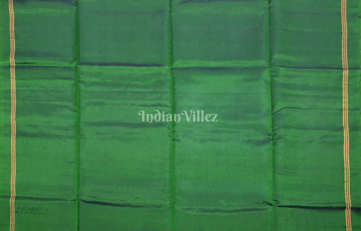 Green Dual Tone Pure Kanjivaram Soft Silk Saree