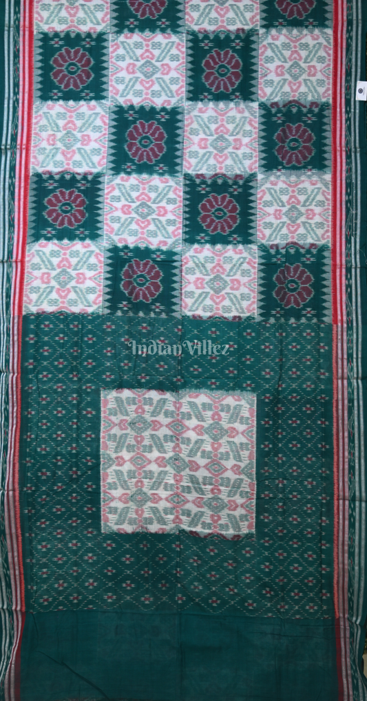  Green Grey Computer Theme Odisha Ikat Sambalpuri Cotton Saree 