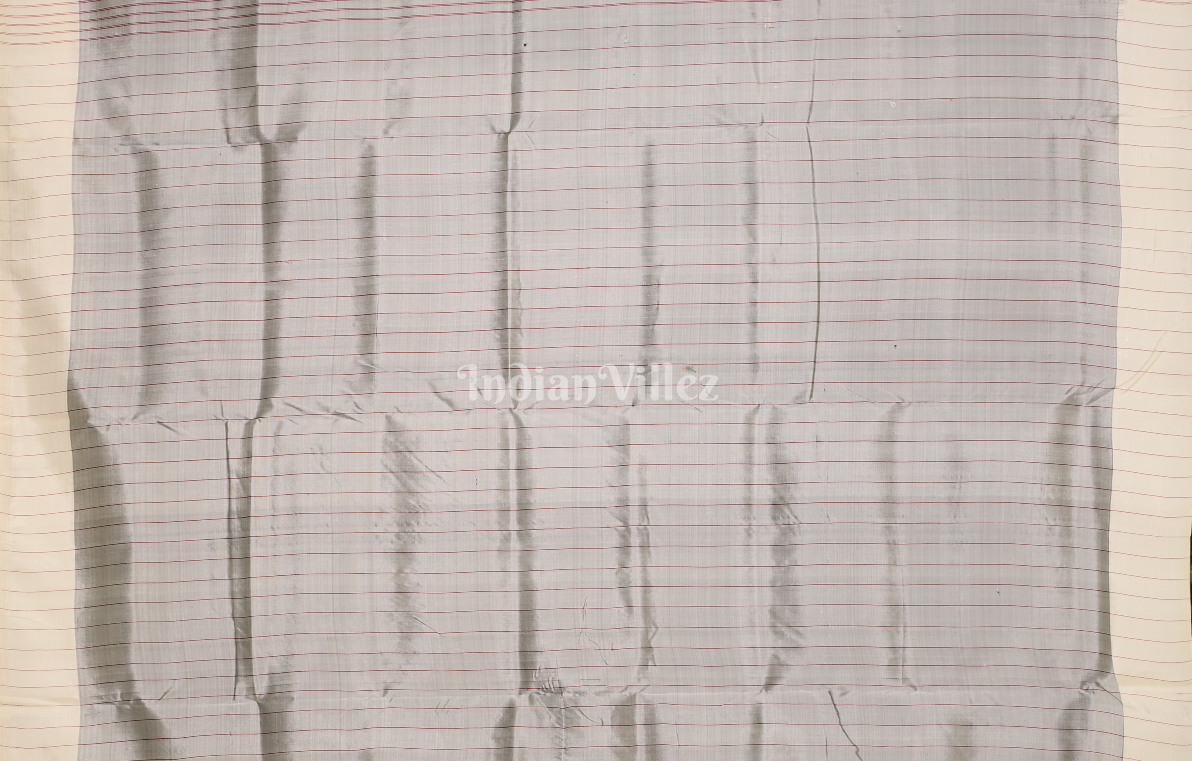 Grey Pink Contemporary Designer Silk Saree with Pasapali Anchal