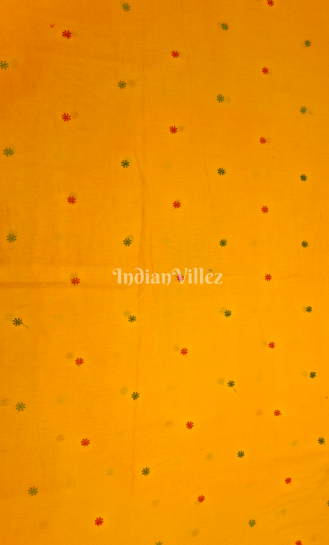 Yellow Buti Motif Odisha Ikat Cotton Fabric 