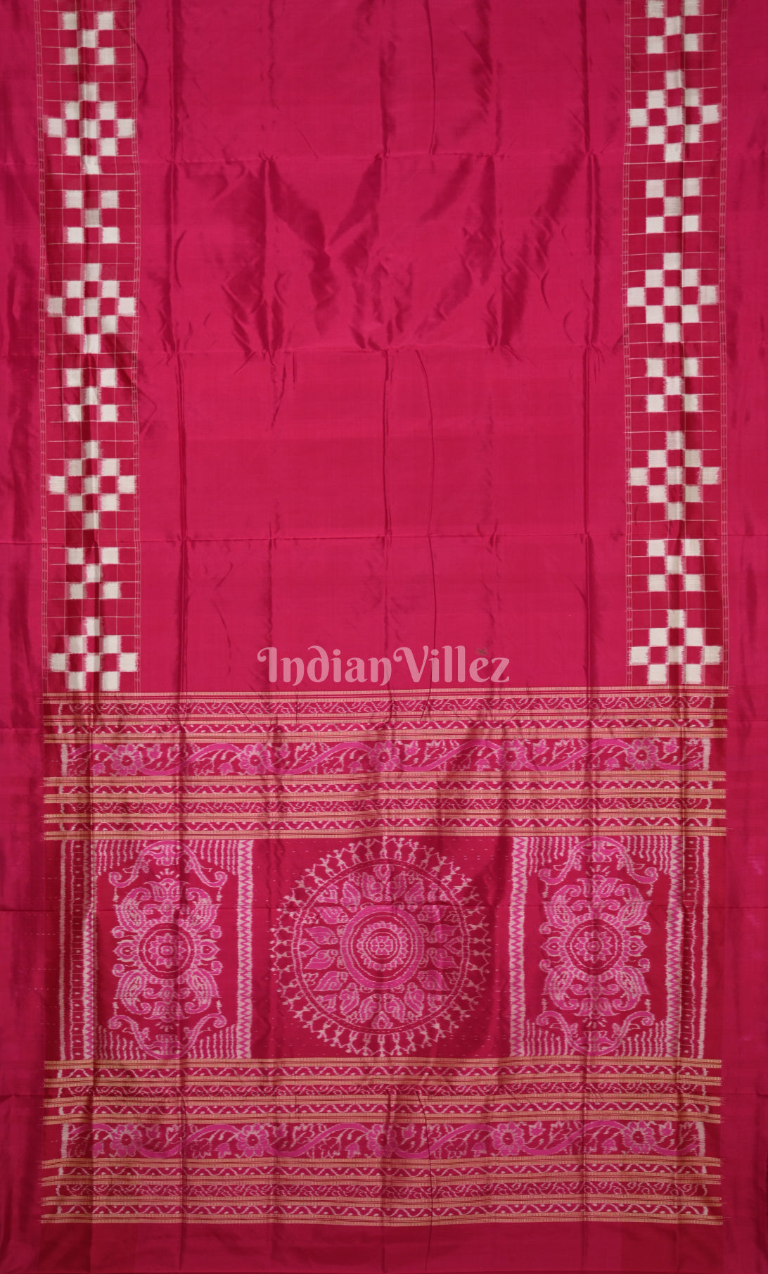 Red Pasapali Double Border Contemporary Designer Silk Saree 