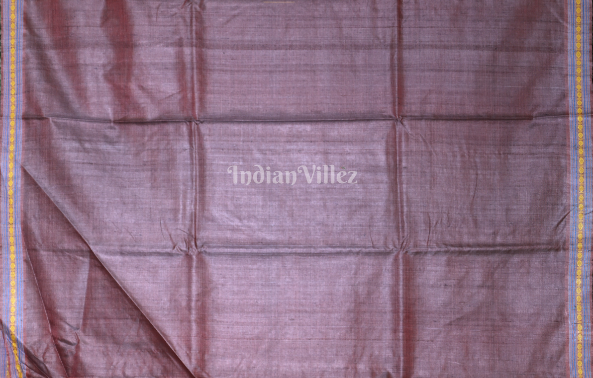 Plum Purple Ramachandrapedi Gopalpur Tussar Silk Saree