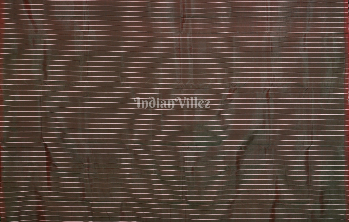 Rani Pink Moss Green Odisha Ikat Contemporary Designer Silk Saree 