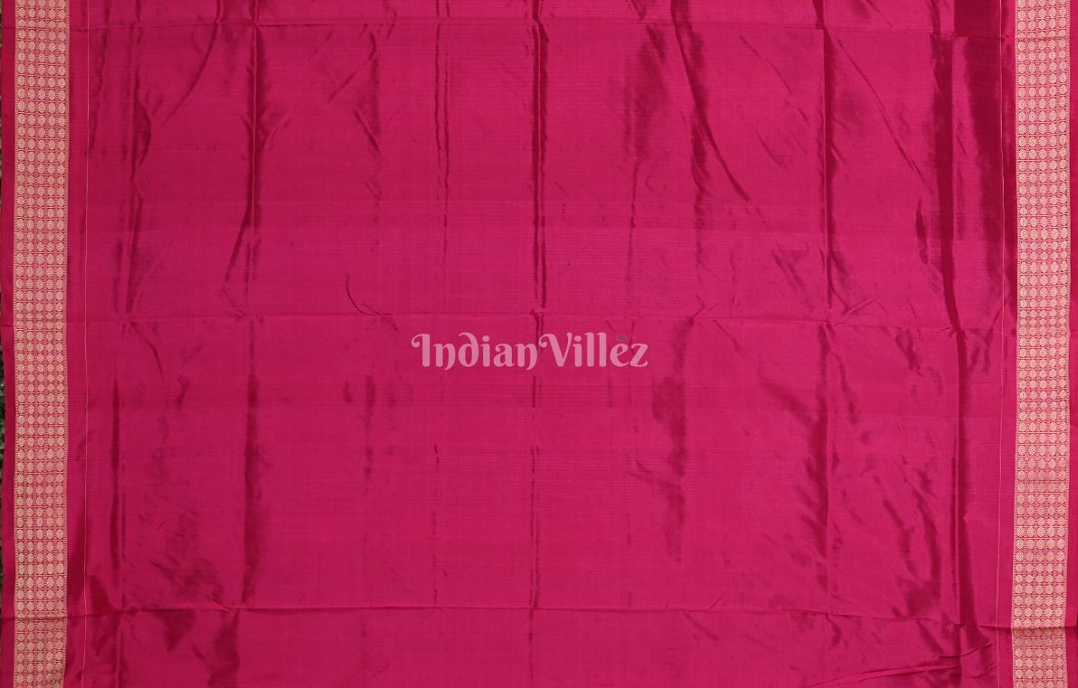 Black Pink  Box Design Odisha Ikat Sambalpuri Silk Saree 