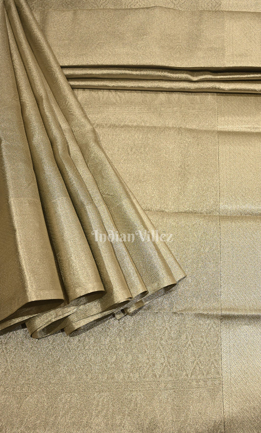 Silver Pure Brocade Kanjivaram Silk Saree 