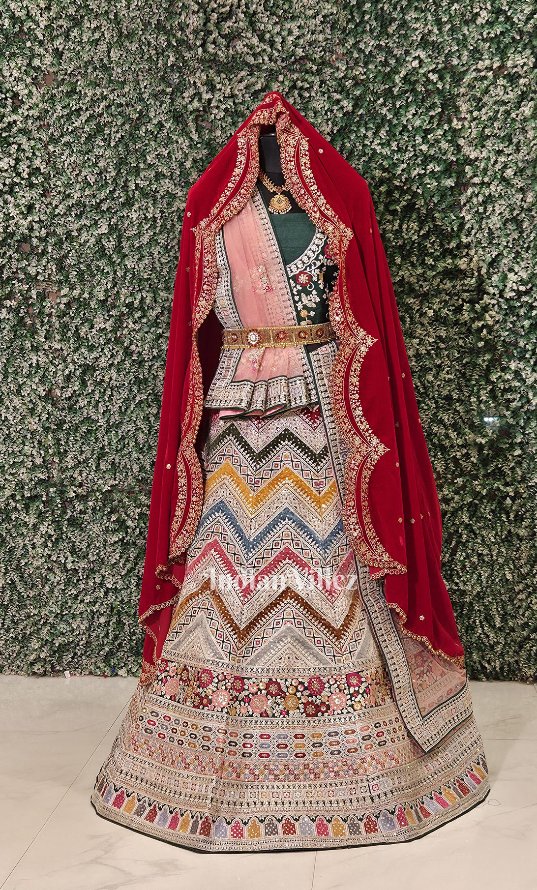 Exlusive Designer Multi Coloured Lehenga Choli With Dupatta