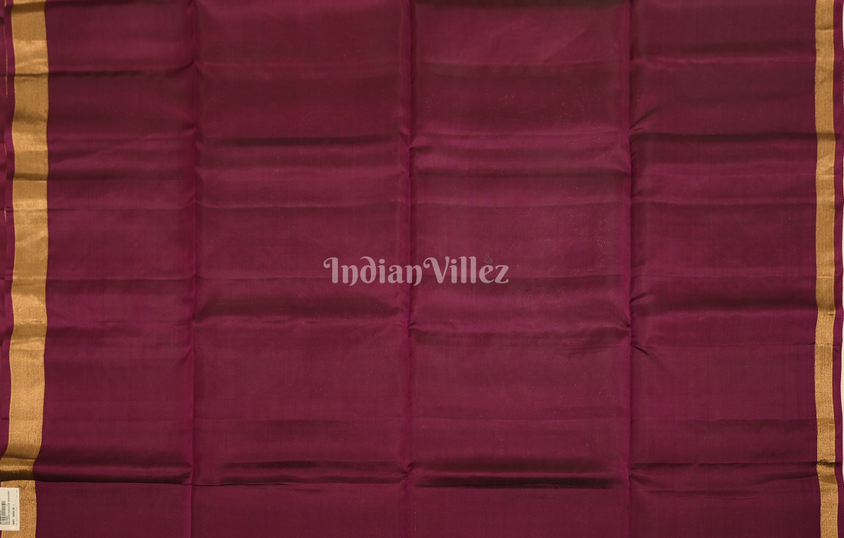 Rust Orange Magenta Pink Floral Pure Kanjivaram Soft Silk Saree