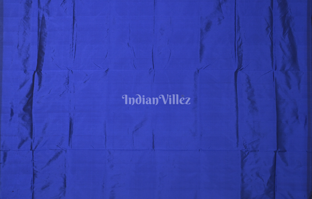 Neon Green Blue Buti Design Odisha Ikat Bomkai Sambalpuri Silk Saree with Doll Anchal